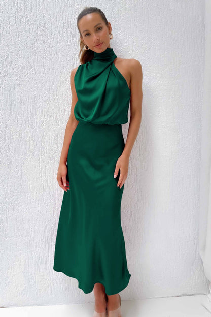 Tatiana | Longo em Cetim com Halter Neck