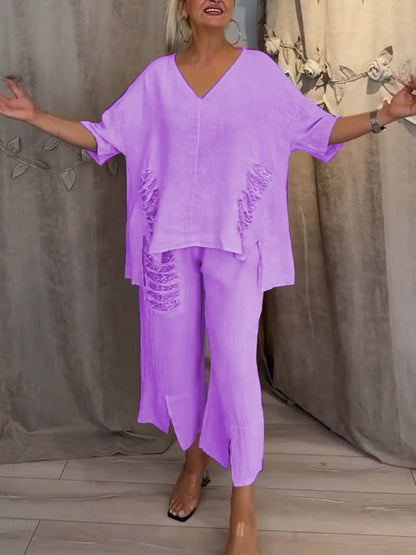 BIANCA | Conjunto de verão de duas peças com elegância sem esforço e conforto fluido para dias ensolarados