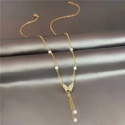 Colar Borboleta com Pérolas