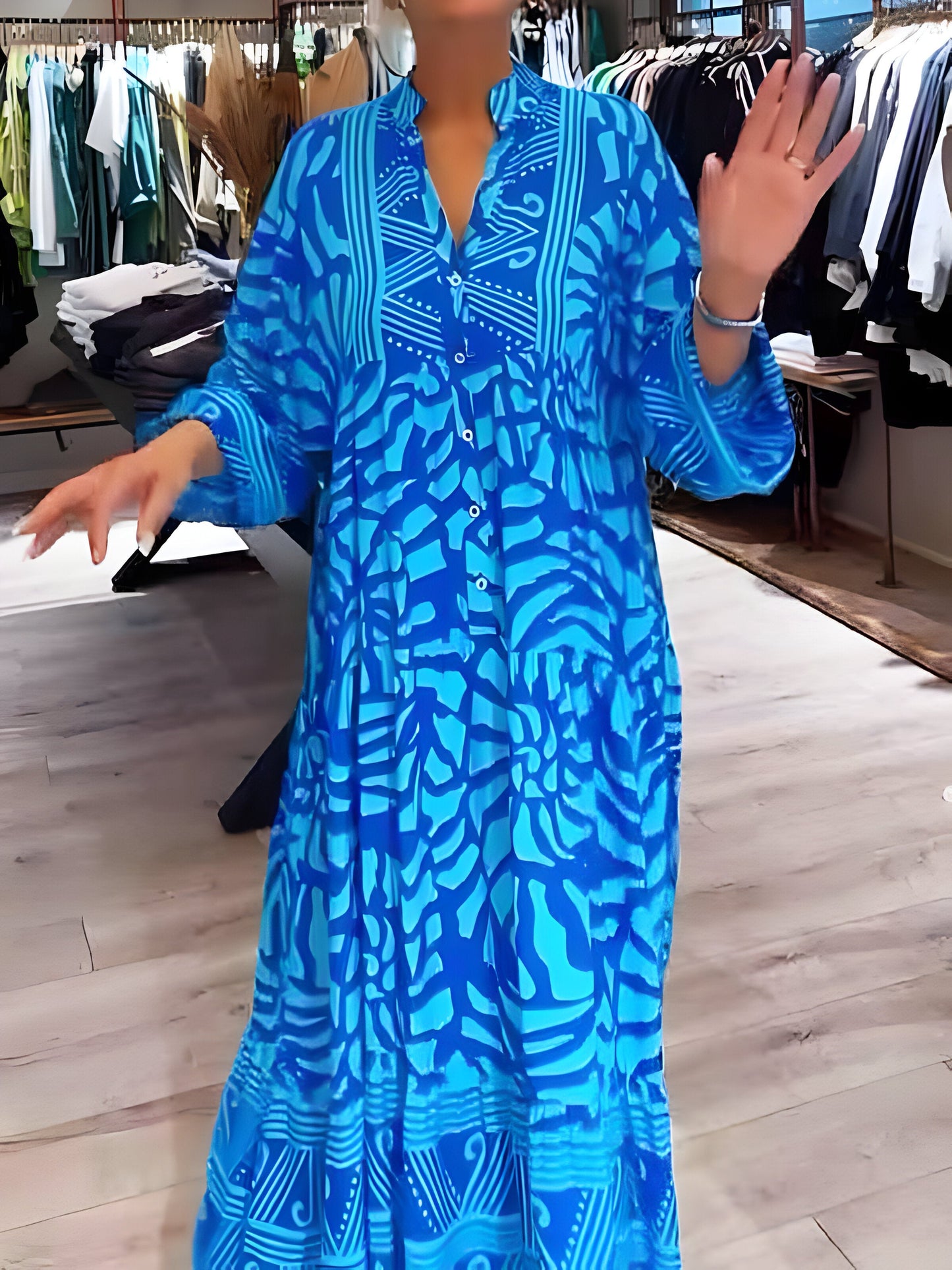 Inge™ | Vestido estampado com decote em V