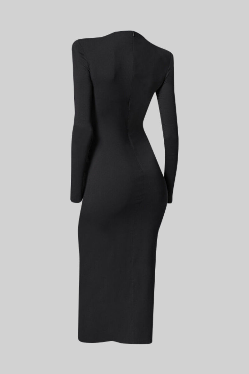 Vestido Midi Areia com Corpete - Preto