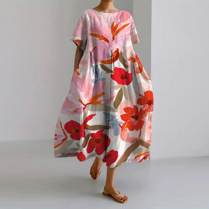 ISLA - VESTIDO COM ESTAMPA FLORAL E DECOTE EM V