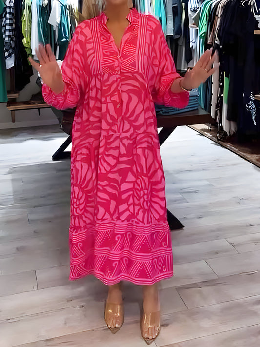 Inge™ | Vestido estampado com decote em V