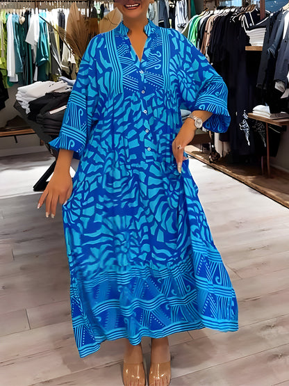 Inge™ | Vestido estampado com decote em V