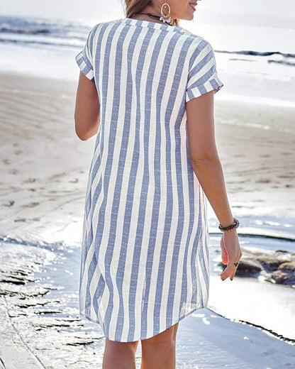 Martine™ | Vestido camisa riscado elegante