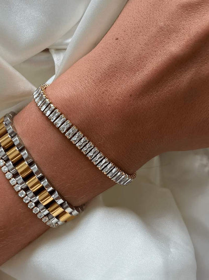 Pulseira de Rivière Baguette 14K