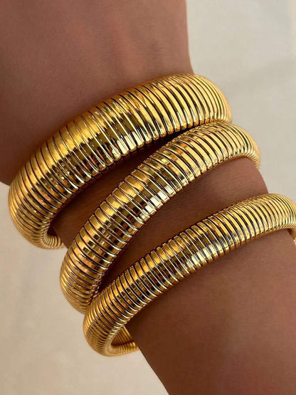 Bracelete canelada 14K