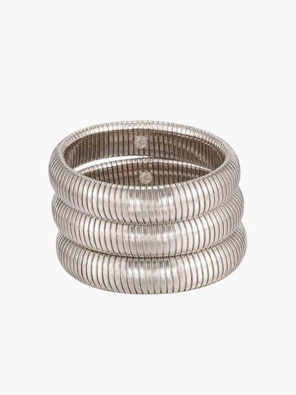 Bracelete canelada 14K