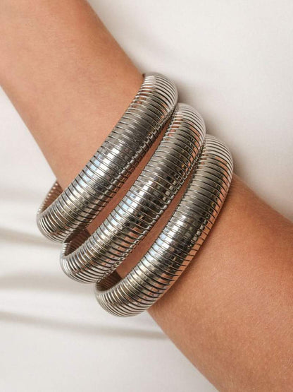 Bracelete canelada 14K