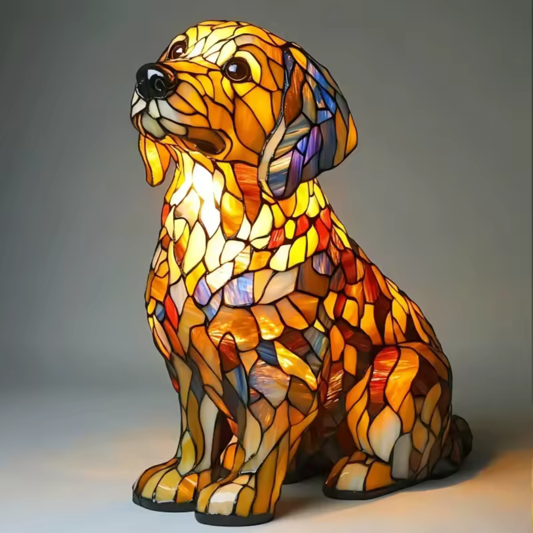 Cão Luminoso - Lâmpada Artesanal que Faz Corações Brilhar