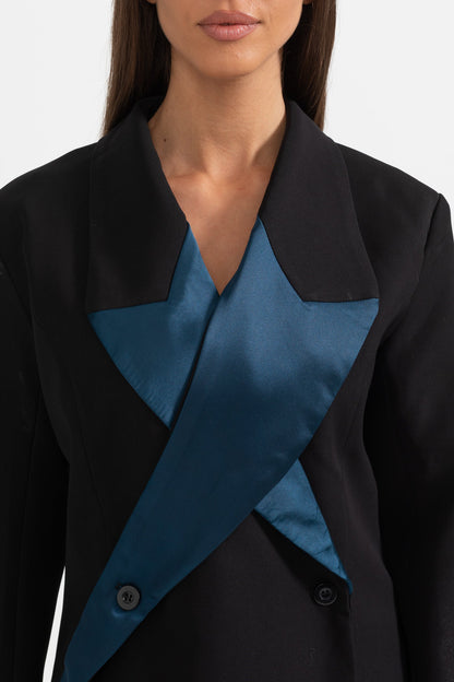 Blazer Estelar de Dupla Abotoadura - Preto