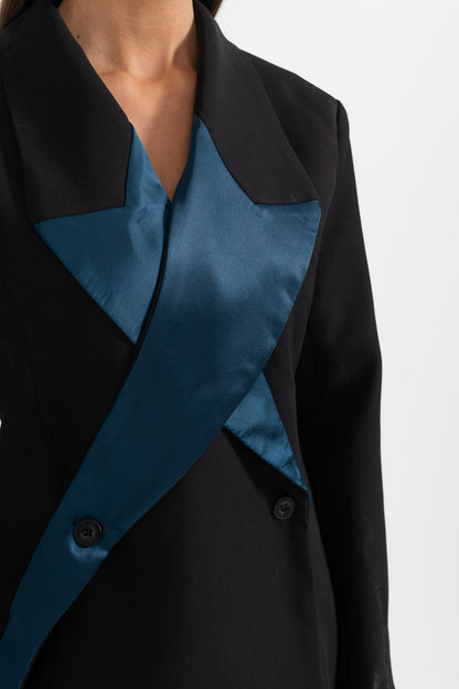 Blazer Estelar de Dupla Abotoadura - Preto