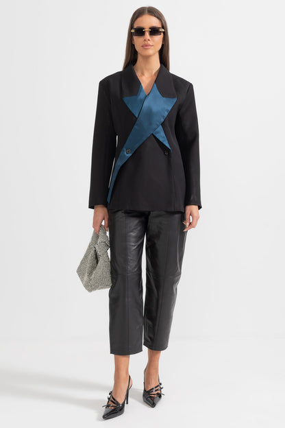 Blazer Estelar de Dupla Abotoadura - Preto