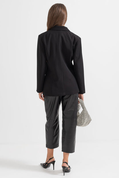 Blazer Estelar de Dupla Abotoadura - Preto