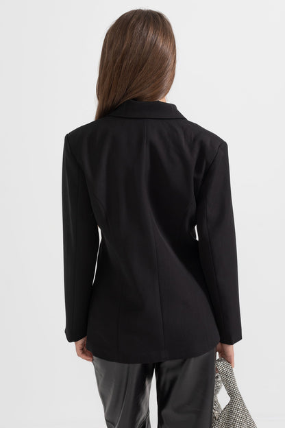 Blazer Stellar de Dupla Abotoadura - Preto