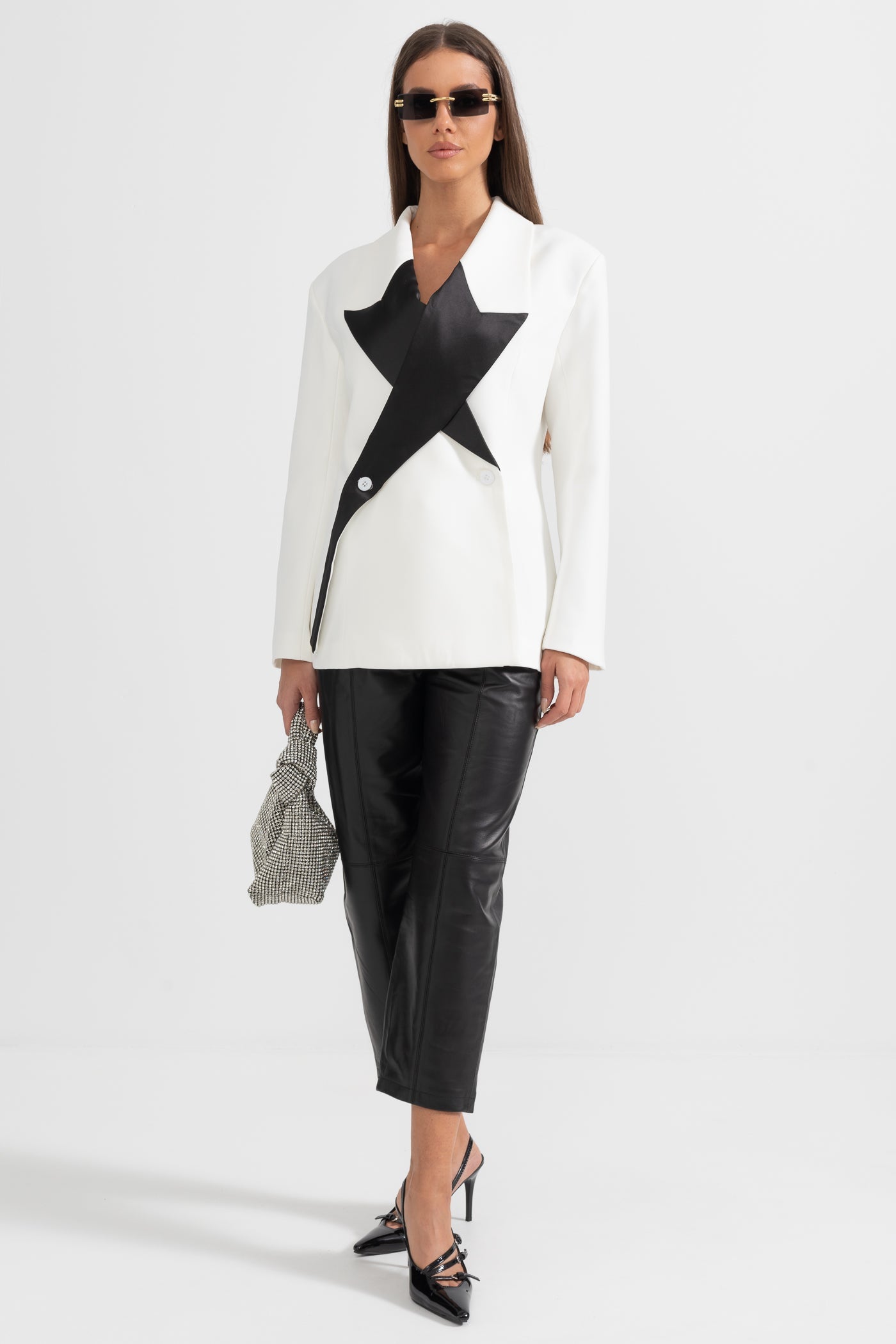 Blazer Estelar de Dupla Abotoadura - Branco