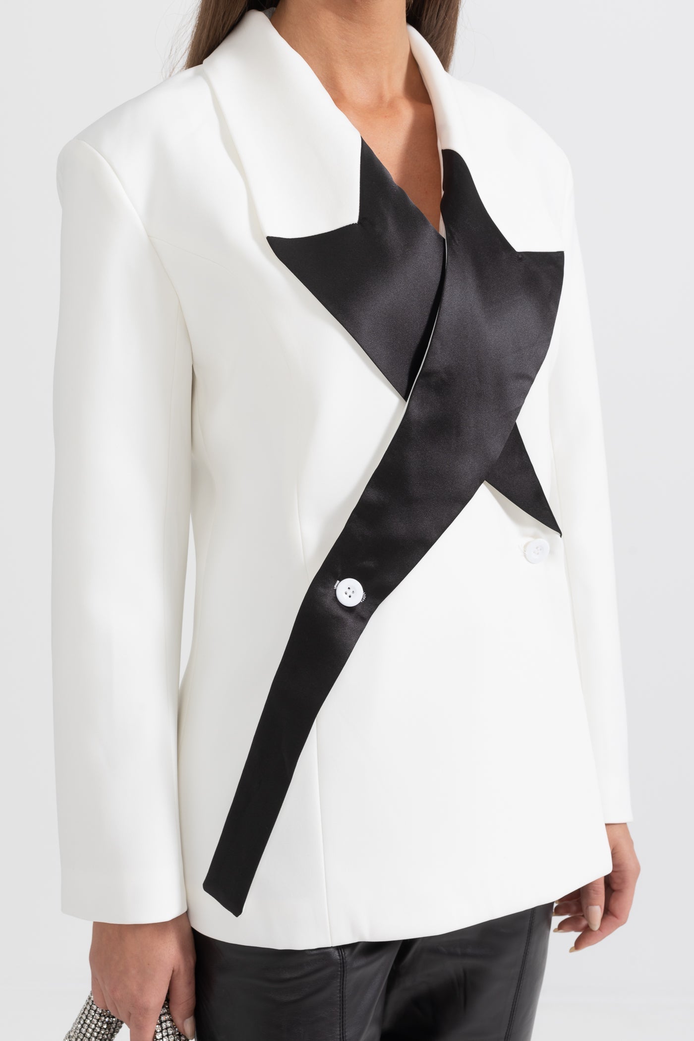 Blazer Estelar de Dupla Abotoadura - Branco