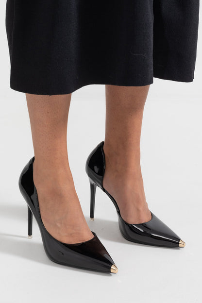 Sapatos Stiletto Assimétricos - Preto