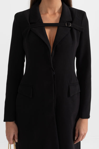 Casaco Trench Com Acento de Cintura - Preto