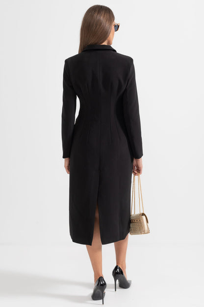Casaco Trench Com Acento de Cintura - Preto