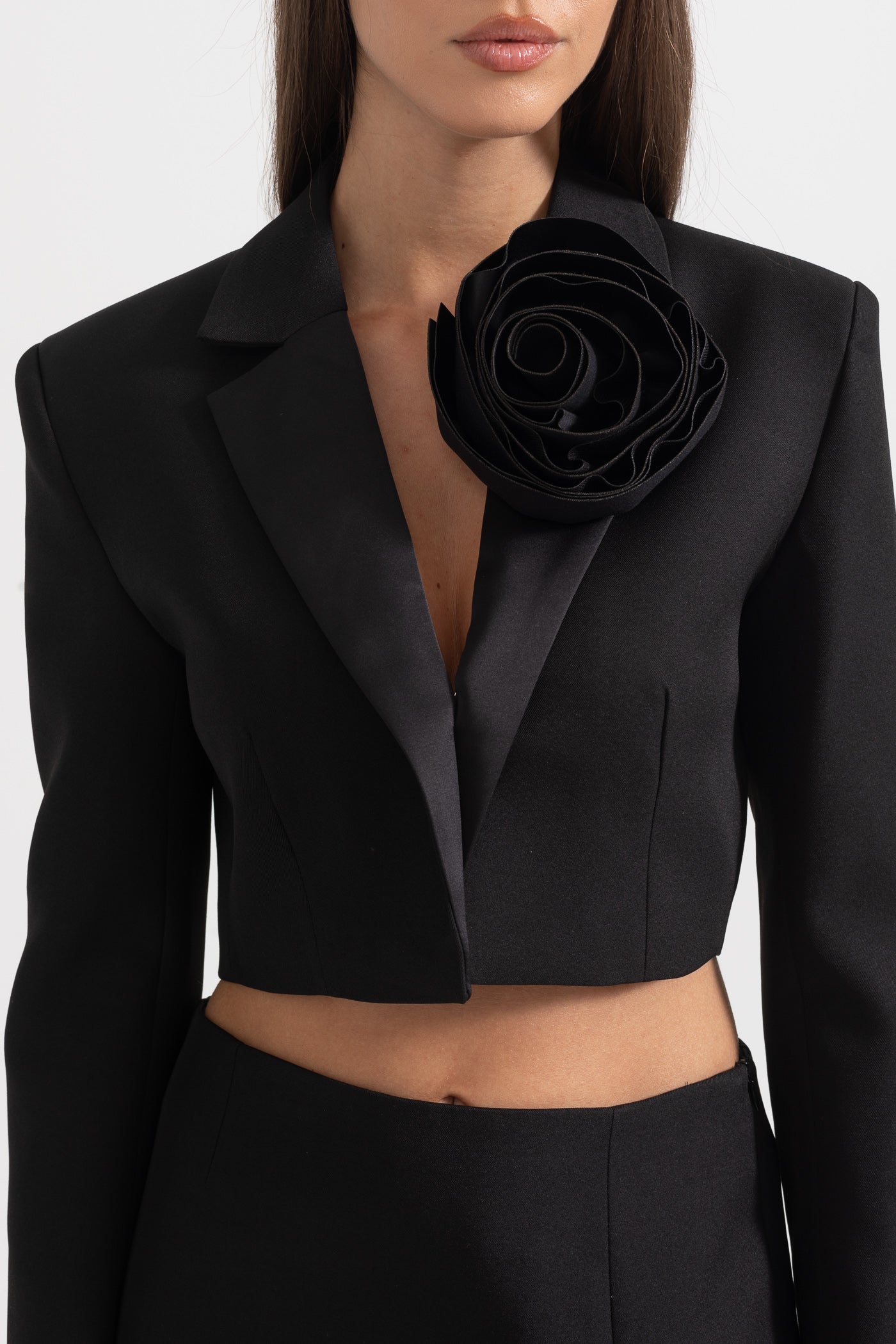 Conjunto de Acento Floral 3D em 2 Peças - Preto