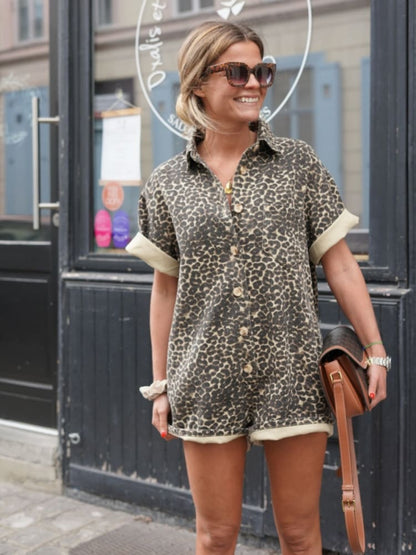 Nonette™ | Vestido-camisa com estampa de leopardo