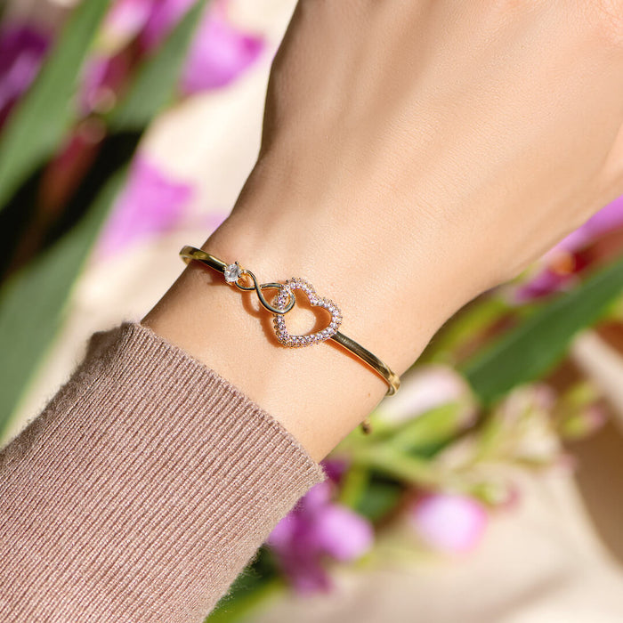 Braccialete coração-infinito "Sempre no meu coração" 18K