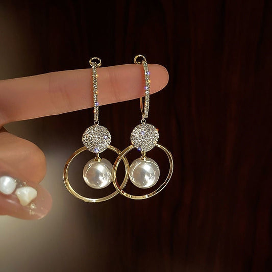 Brincos de Luxo com Pérolas e Zircões