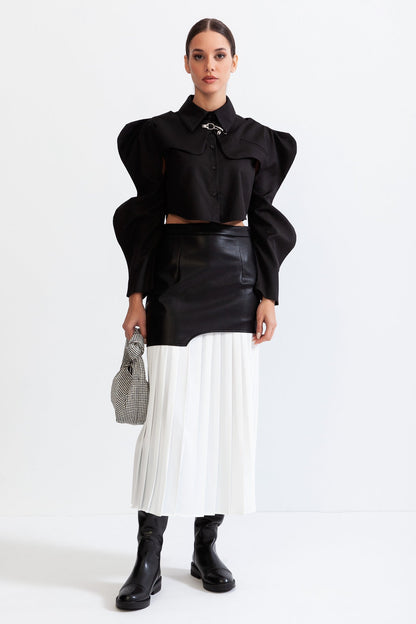 Camisa de Manga Longa com Borboleta - Preta