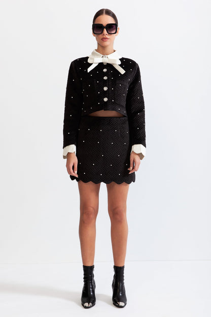 Conjunto de Joia de Veludo - Preto