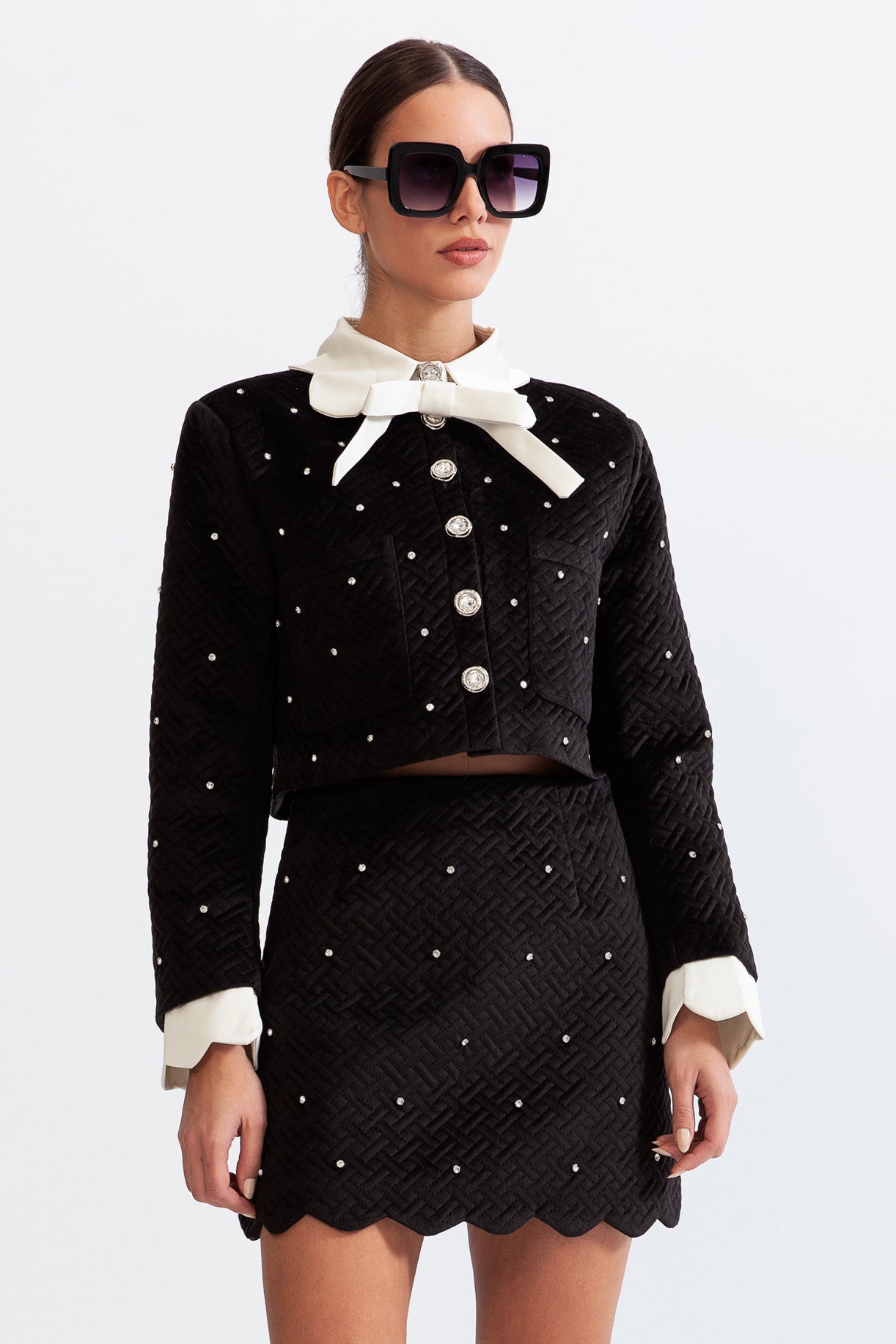 Conjunto de Joia de Veludo - Preto