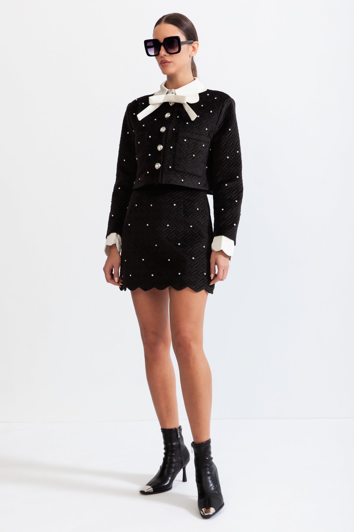 Conjunto de Joia de Veludo - Preto