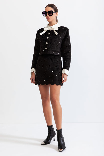 Conjunto de Joia de Veludo - Preto