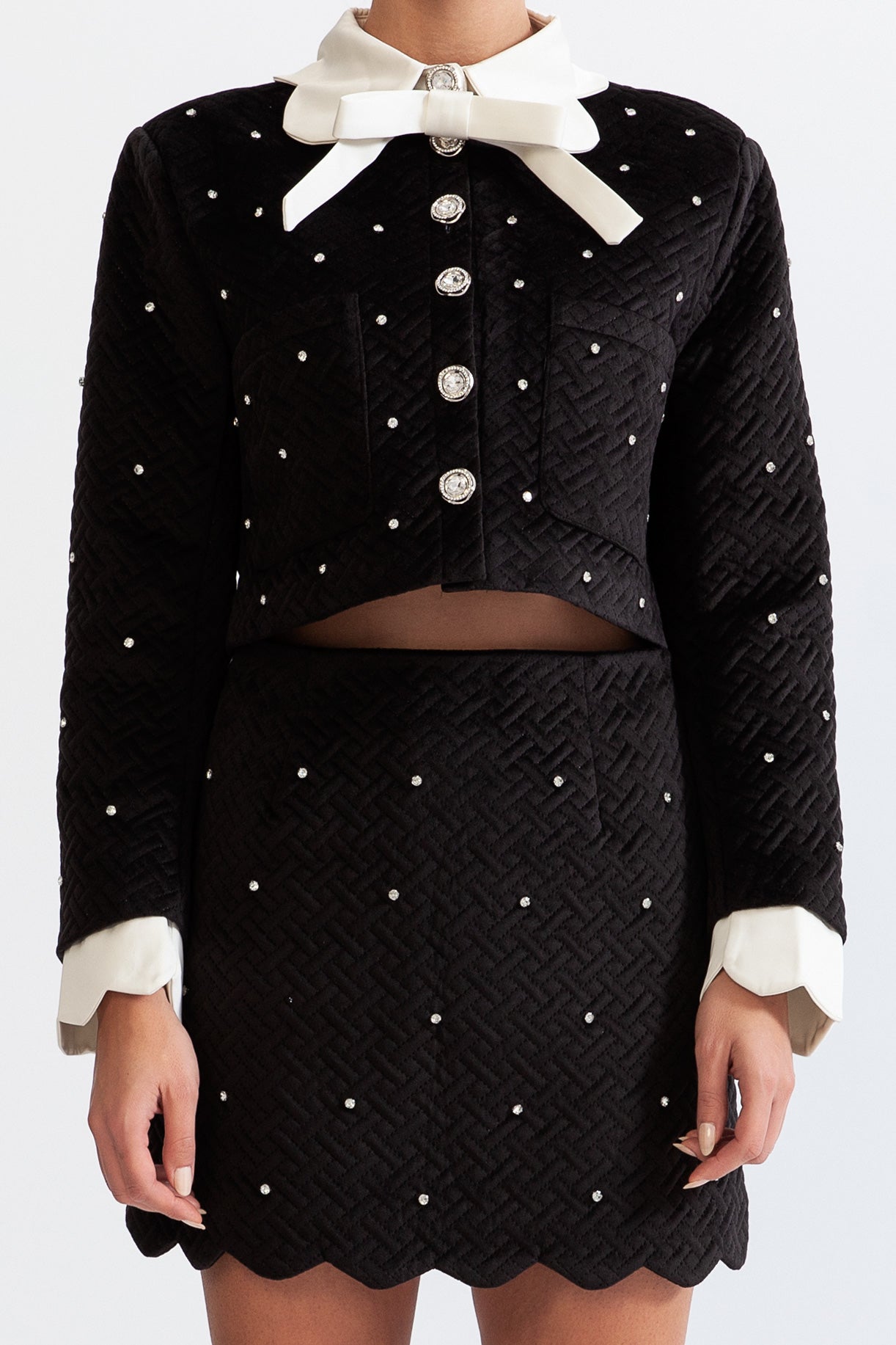 Conjunto de Joia de Veludo - Preto