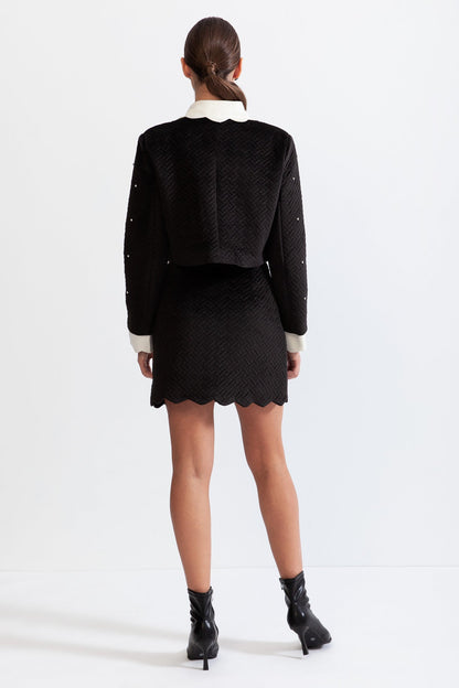 Conjunto de Joia de Veludo - Preto