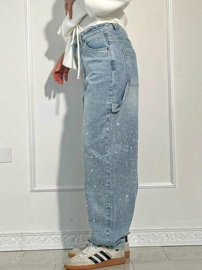 Jeans brilhantes, casuais e confortáveis