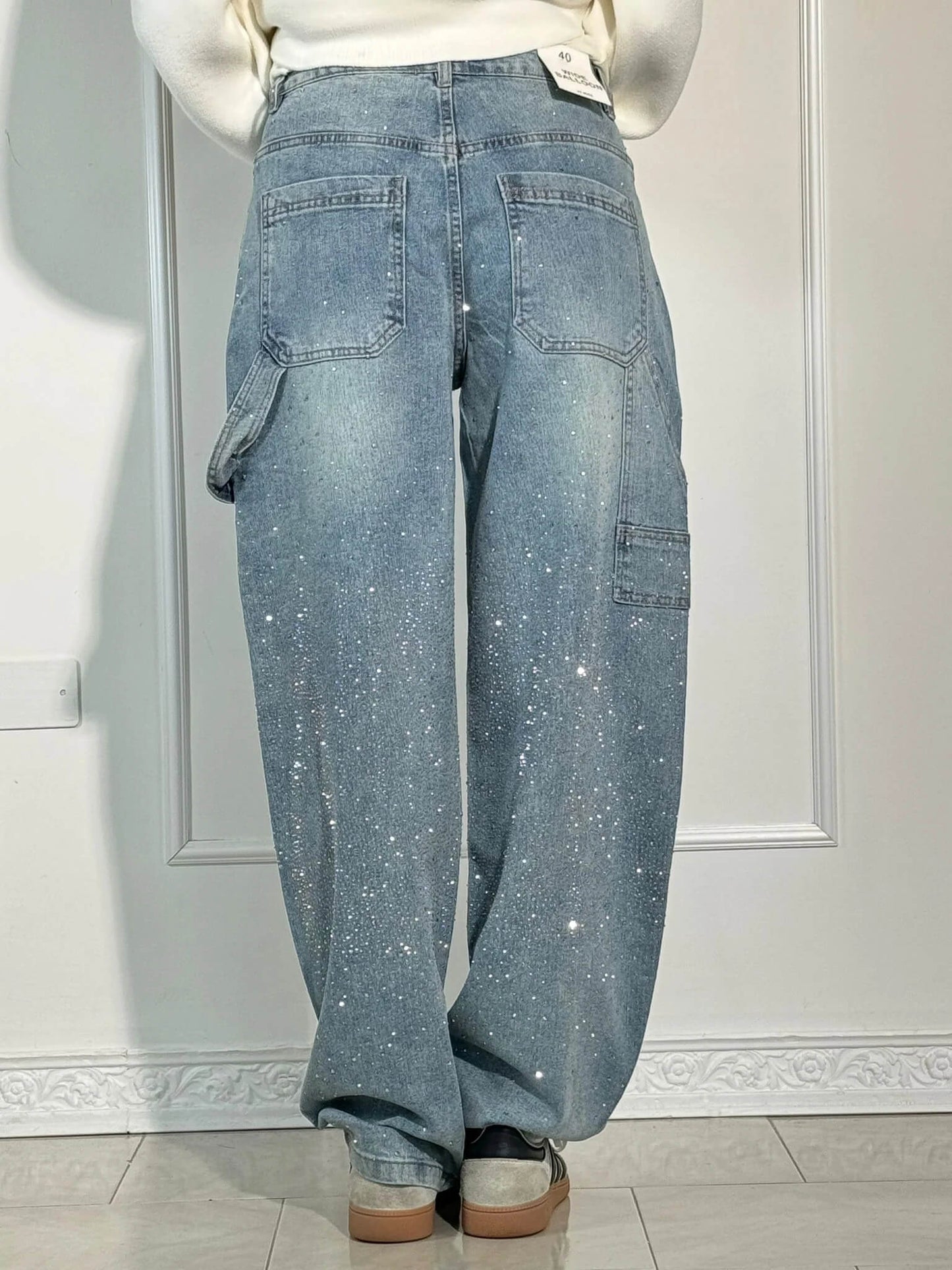 Jeans brilhantes, casuais e confortáveis