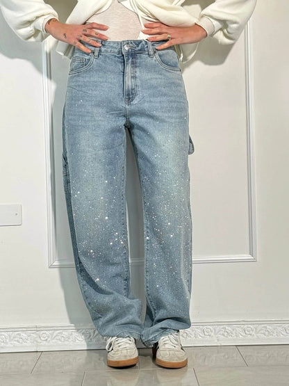 Jeans brilhantes, casuais e confortáveis