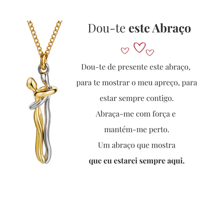 Colar Abraço-Infinito® Dourado com Dedicatória