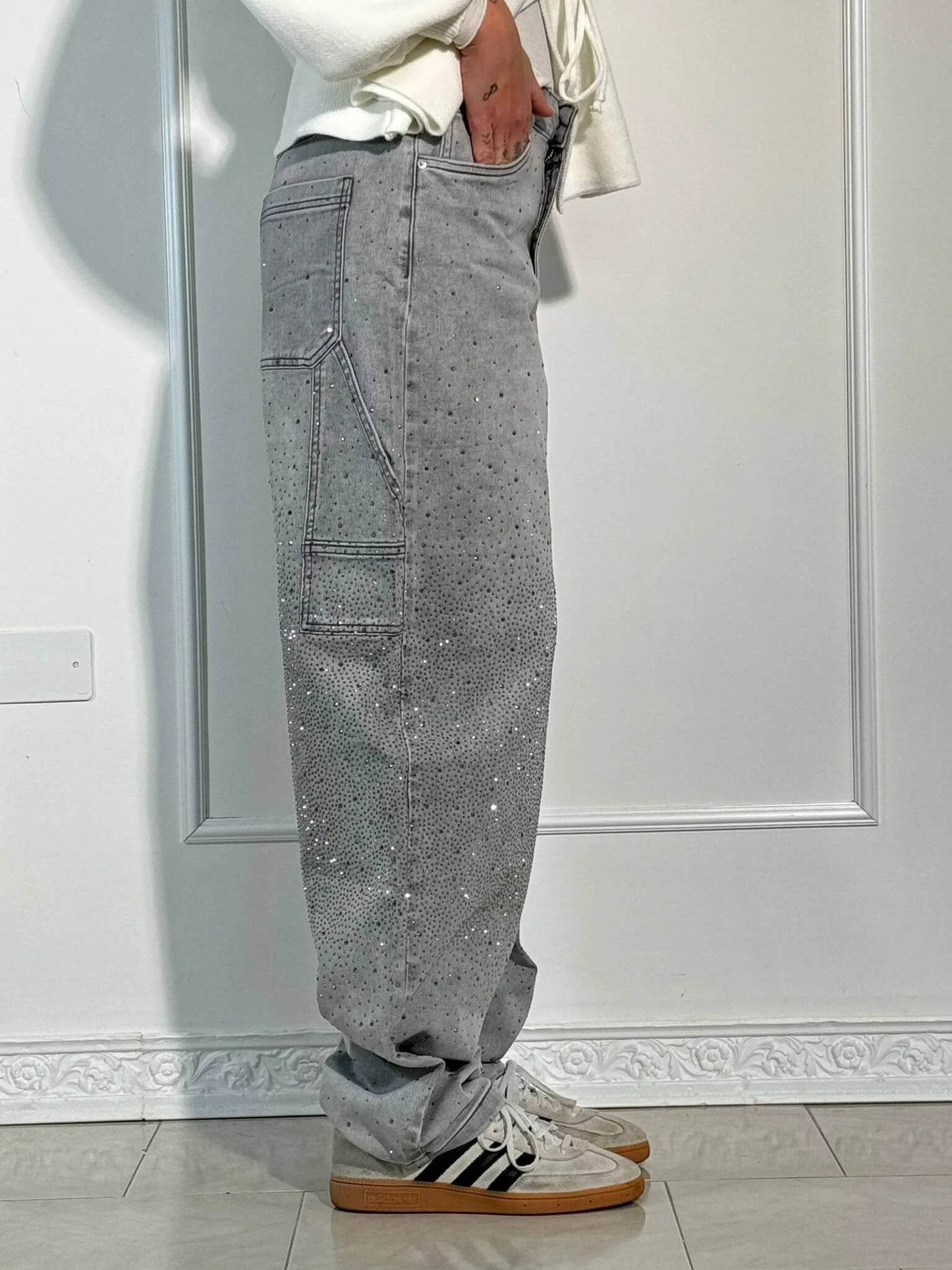 Jeans brilhantes, casuais e confortáveis
