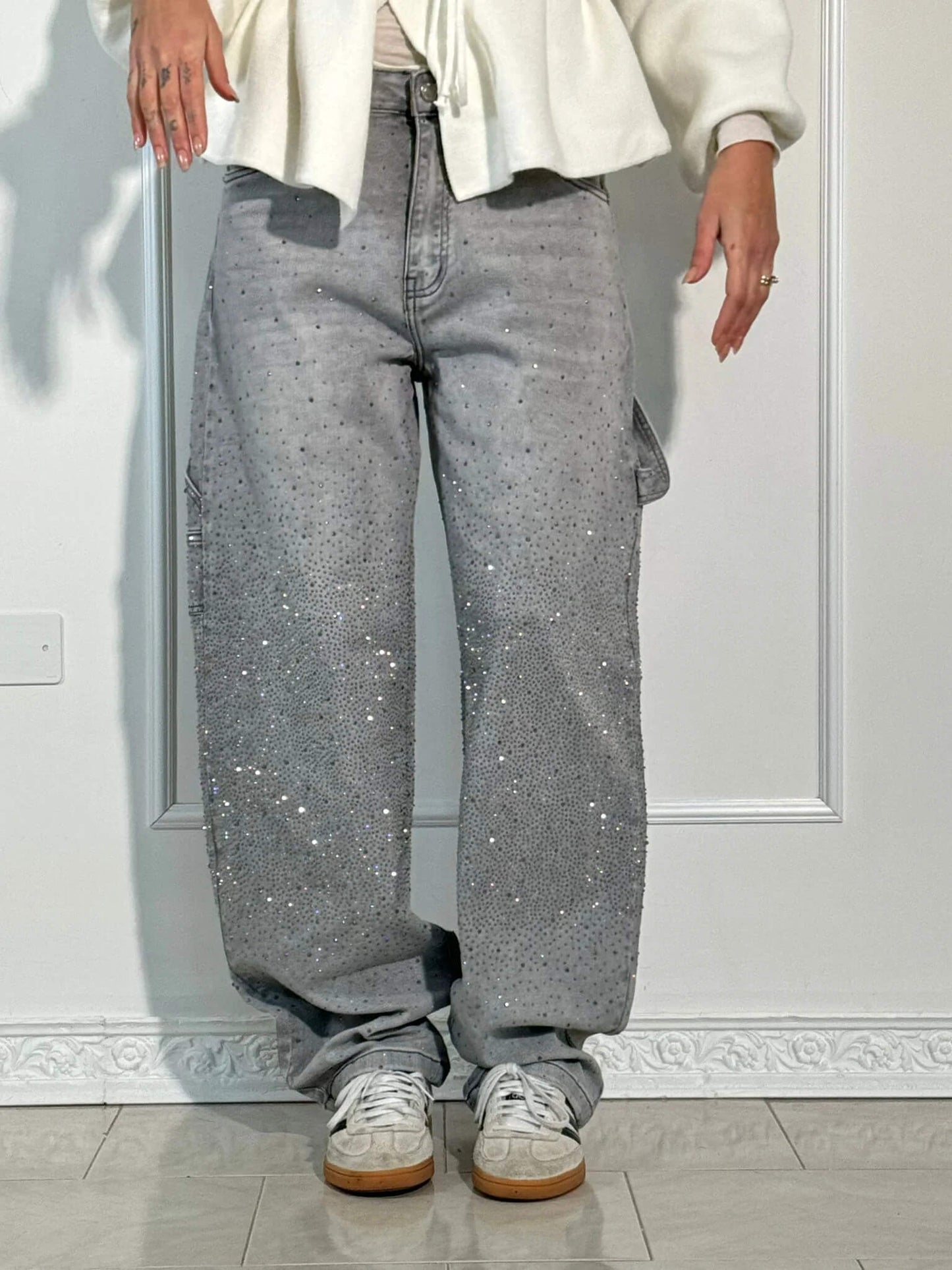 Jeans brilhantes, casuais e confortáveis