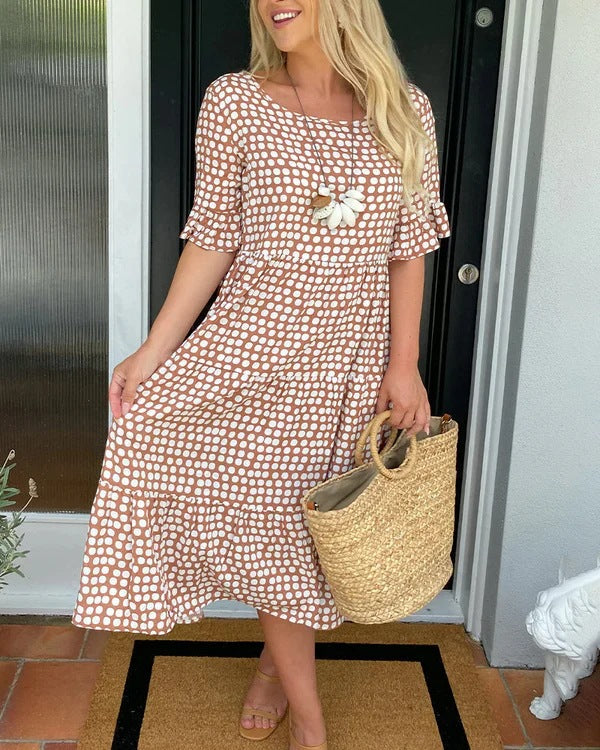 Blythea | Vestido midi casual com babados