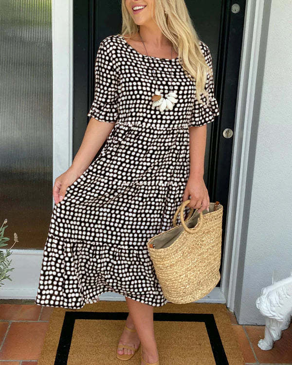 Blythea | Vestido midi casual com babados