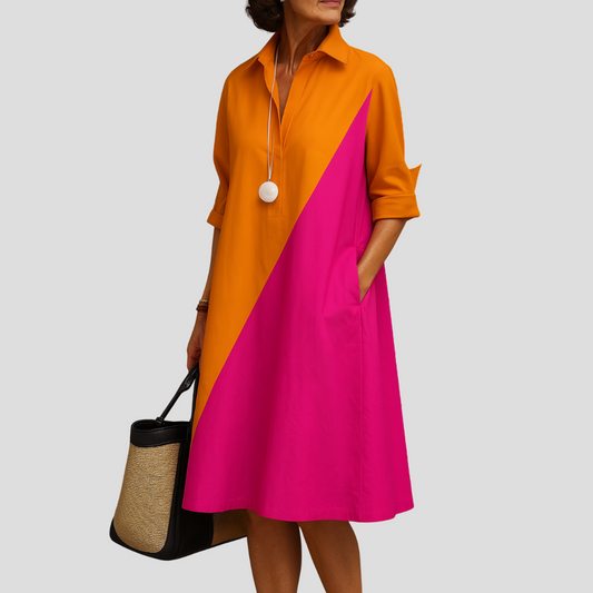 Helene - Vestido Midi Elegante para uma Refinamento Sem Esforço