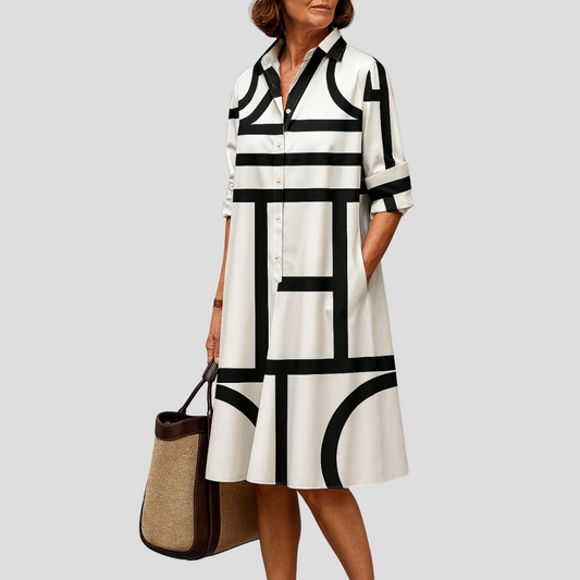 Brigitte - Vestido Midi Luxe para uma Elegância Sem Esforço