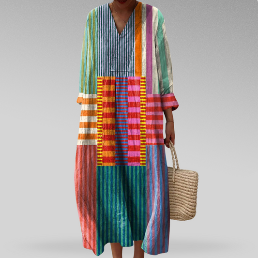 Lia™ | Vestido de Arte Geométrica Atemporal