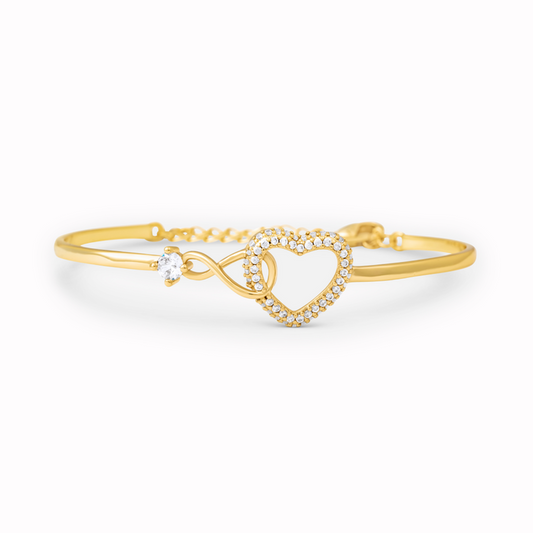 Braccialete coração-infinito "Sempre no meu coração" 18K