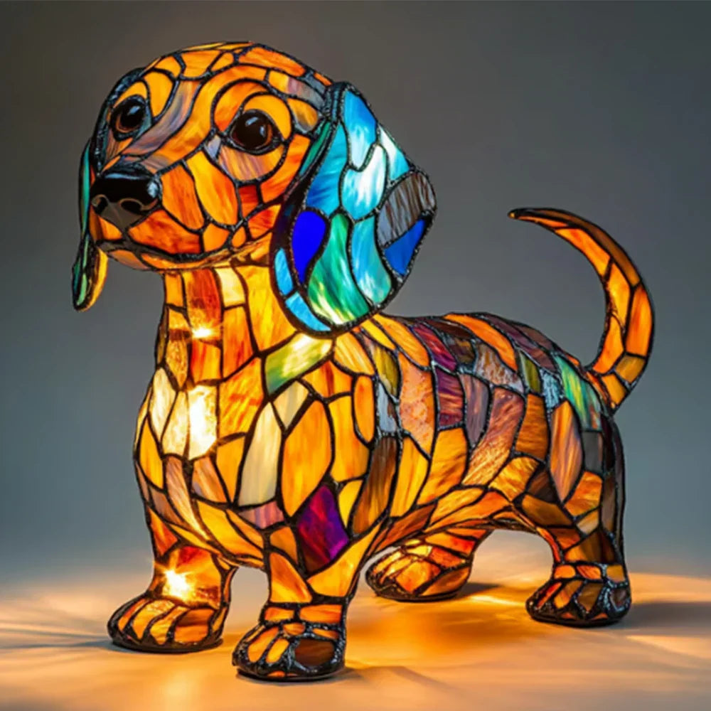 Cão Luminoso - Lâmpada Artesanal que Faz Corações Brilhar