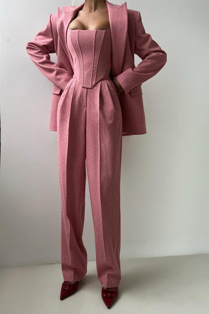 DOLCE | Conjunto de três peças com americana cruzada