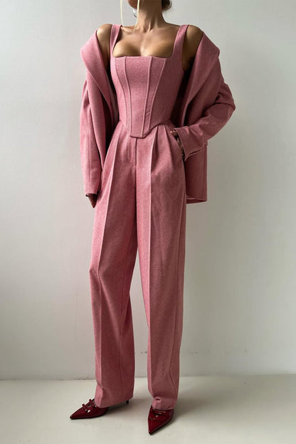 DOLCE | Conjunto de três peças com americana cruzada
